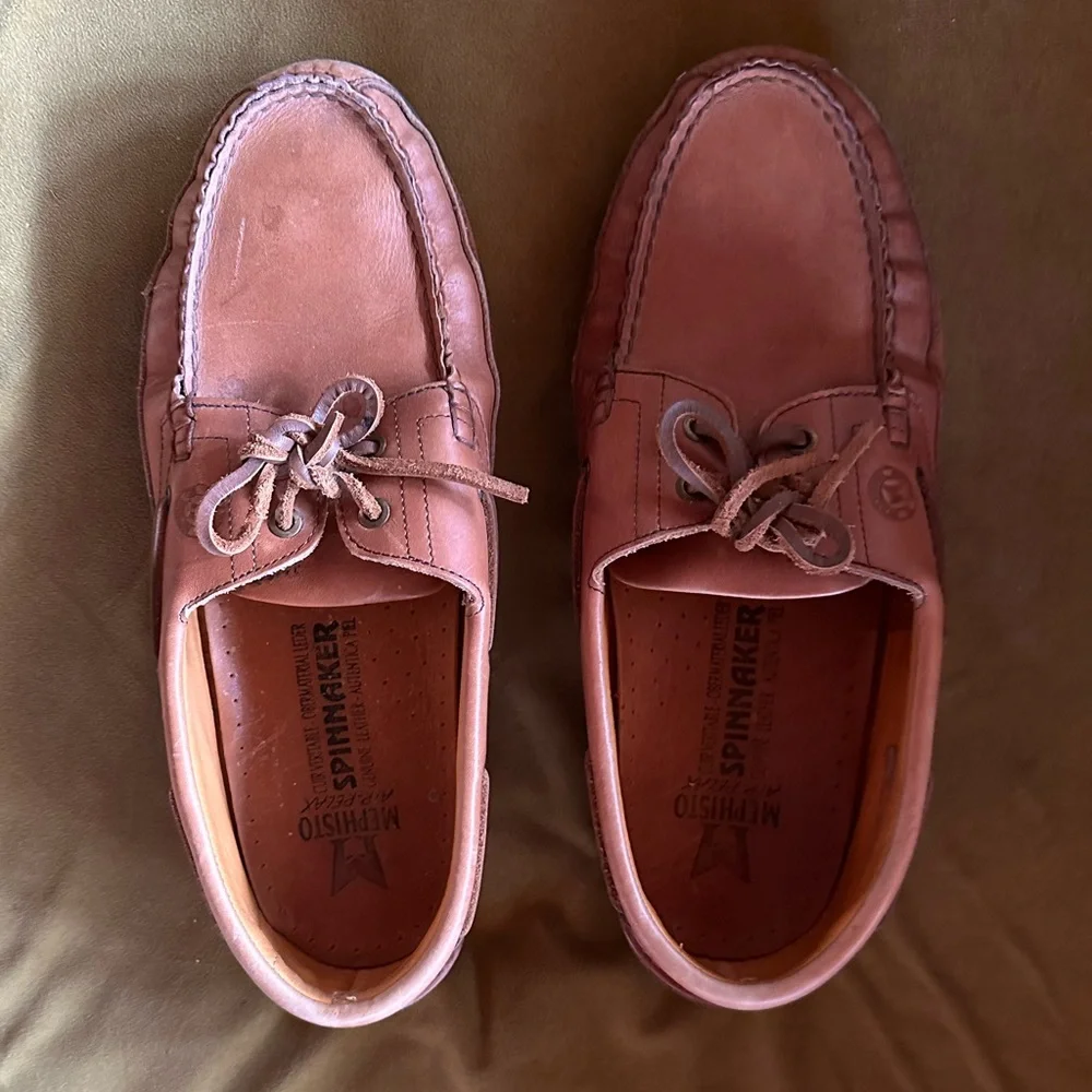 NWOT Discontinued Mephisto Spinnaker Leather Boat Shoes—Men’s 10.5